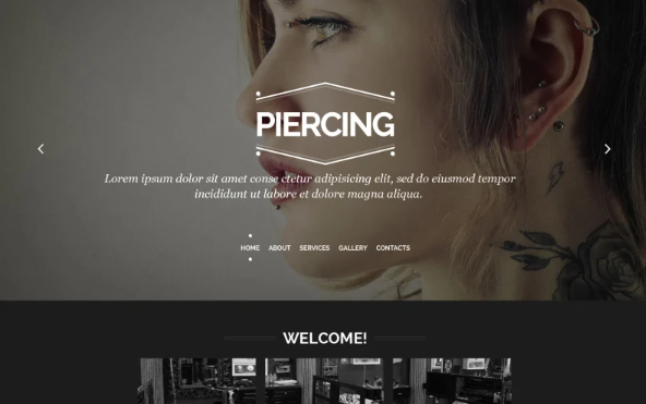 Piercing Shop Responsive Website Template