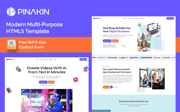 Pinakin – Multipurpose Web Agency HTML5 Template — Template by Templatemonster