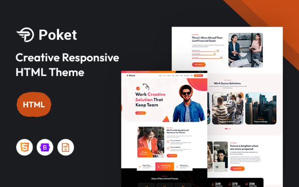Poket – Creative Responsive Website Template — Template by Templatemonster