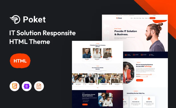 Poket – IT Solution Responsive Website Template — Template by Templatemonster
