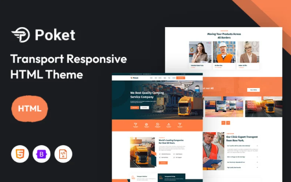 Poket – Transport and Logistics Responsive Website Template — Template by Templatemonster