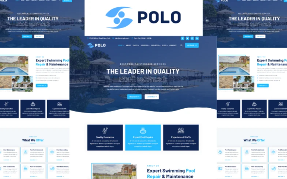 Polo – Swimming Pool Maintenance And Services HTML5 Template — Template by Templatemonster