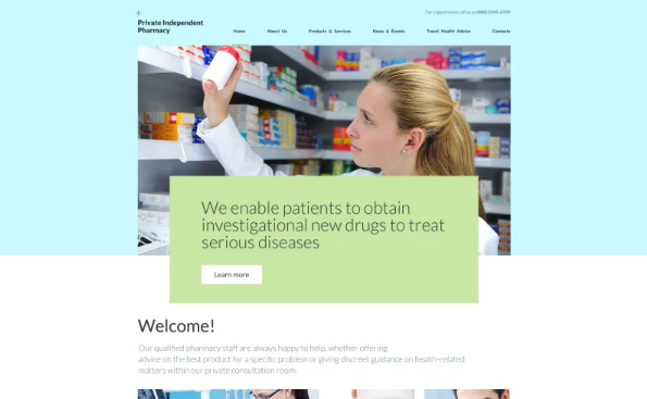 Private Independent Pharmacy Website Template — Template by Templatemonster
