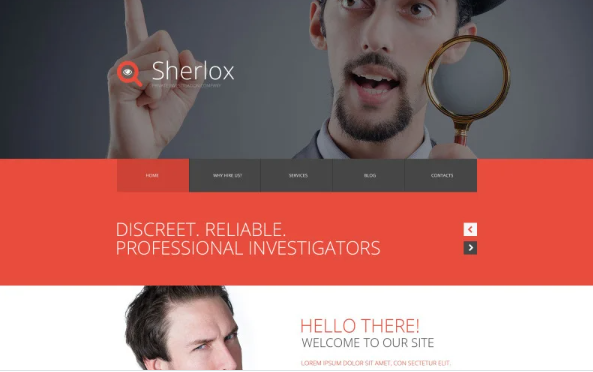Private Investigation Website Template — Template by Templatemonster