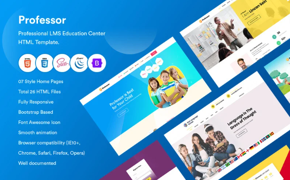 Professor-Professional LMS Education Center HTML Template.