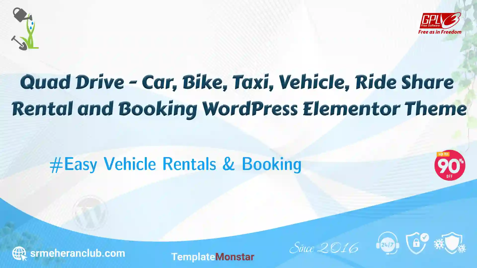 Quad Drive – Car, Bike, Taxi, Vehicle, Ride Share Rental and Booking WordPress Elementor Theme — Theme by Templatemonster