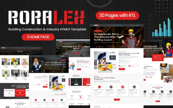 RORALEX – Building Construction & Industry HTML5 Template with RTL