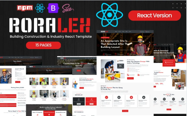 RORALEX – Industry Service and Building Construction React Template — Template by Templatemonster