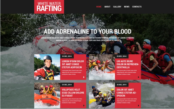 Rafting Responsive Website Template