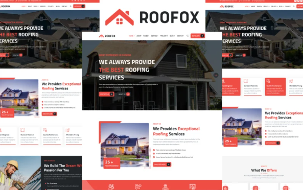 Roofox – Roofing Services HTML5 Template — Template by Templatemonster