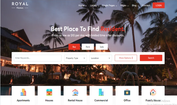 Royal Homes – Real Estate Bootstrap HTML Template
