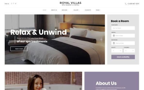 Royal Villas – Spa Resort & Hotel Responsive Multipage Website — Template by Templatemonster
