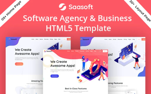 Saasoft Software Agency and Digital Marketing Bootstrap HTML5 Website Template — Template by Templatemonster