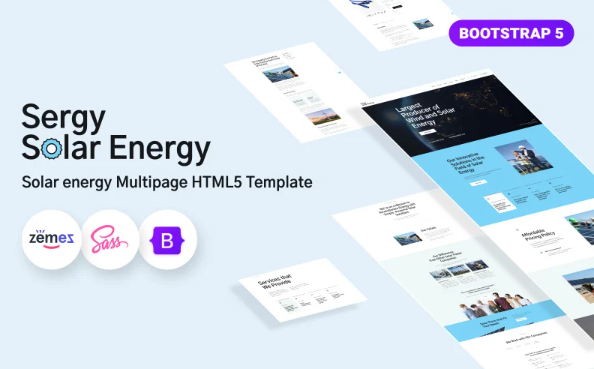 Sergy – Solar Energy Company Website Template — Template by Templatemonster
