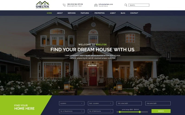 Sheltek – Real Estate Responsive Website Template