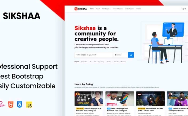 Sikshaa – LMS Online Education Course & School HTML Template — Template by Templatemonster