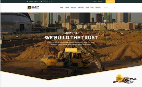 Simply – Construction Website Template — Template by Templatemonster