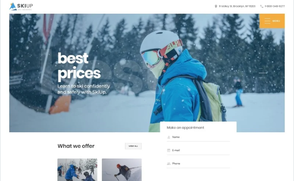 SkiUp – Responsive Ski School Website Template