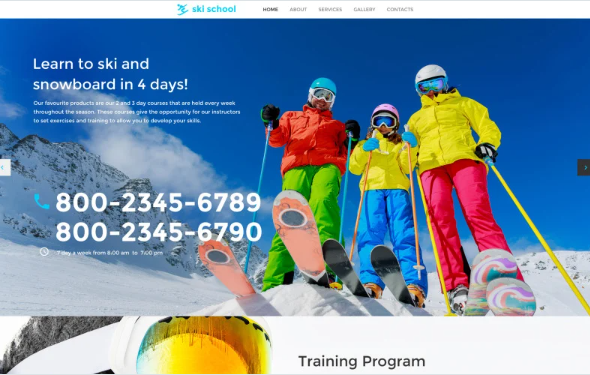 Skiing Responsive Website Template