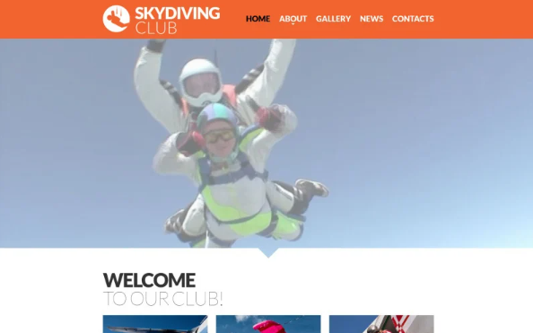 Skydiving Club Website Template — Template by Templatemonster