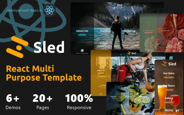 Sled React Website template for PH, Florist, Halloween, Gym, Restaurant and Multipurpose Template — Template by Templatemonster