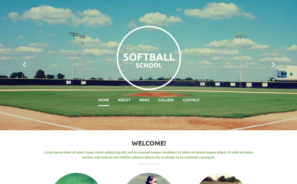 Softball School Website Template — Template by Templatemonster