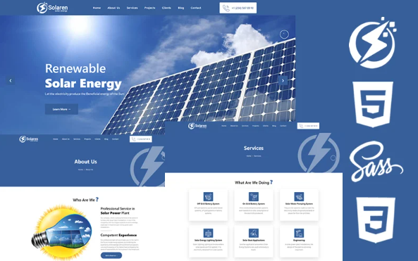 Solaren – Solar Energy Html5 Css3 Theme Website Template — Template by Templatemonster