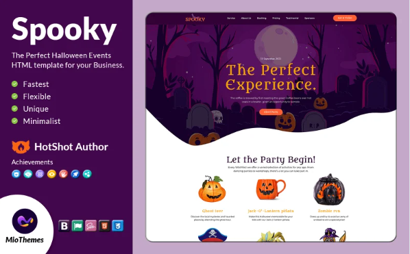 Spooky – Onepage HTML Halloween Template