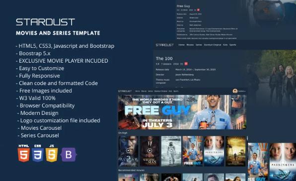 StarDust – Movies and Series Website Template — Template by Templatemonster