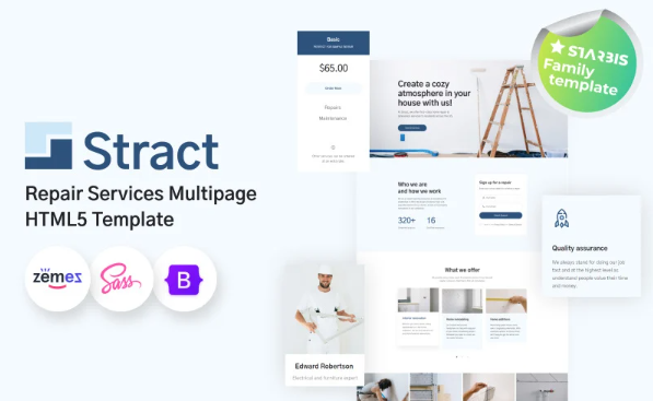 Stract – Repair Service Website Template — Template by Templatemonster