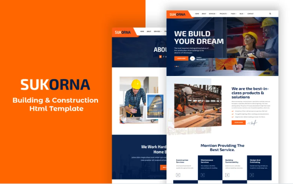 Sukorna – Building & Construction Html Template — Template by Templatemonster