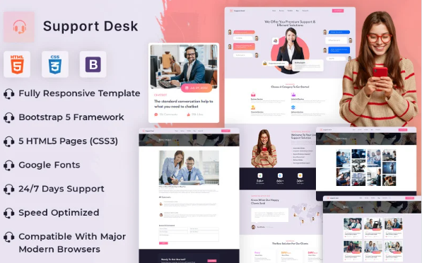 SupportDesk HTML Website Template — Template by Templatemonster