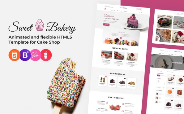 Sweet Bakery – Cake Shop Responsive Bootstrap 5 Website Template — Template by Templatemonster