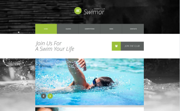 Swimming Club Website Template — Template by Templatemonster