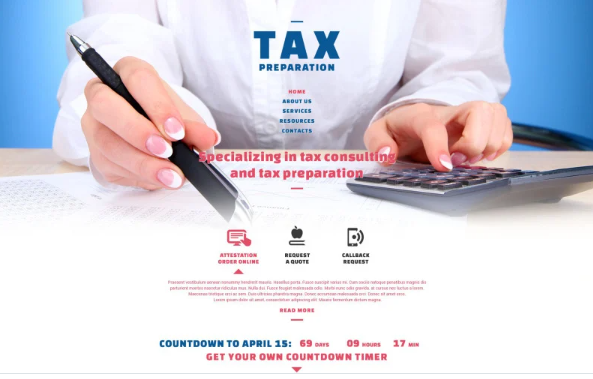 Tax Preparation Website Template