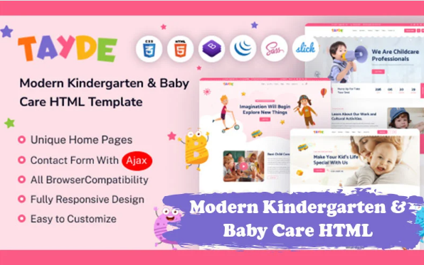 Tayde – Modern Kindergarten and Baby Care HTML Template — Template by Templatemonster