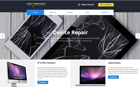 Tech Ambulance Responsive Website Template