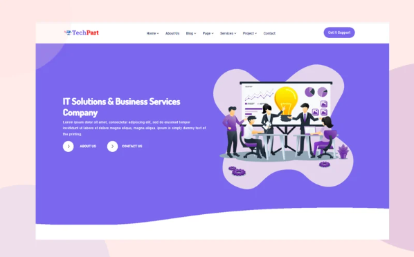TechPart – IT Solutions and Business Services Website Template — Template by Templatemonster