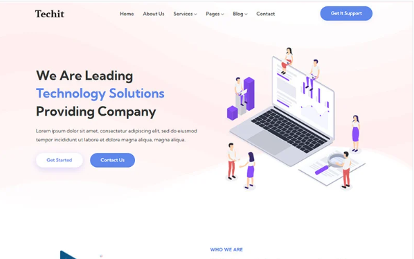 Techit – IT Solutions and Technology Website Template — Template by Templatemonster