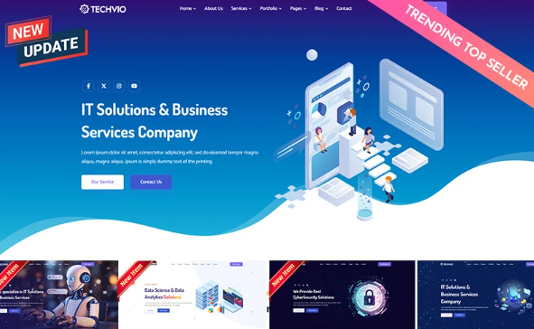 Techvio – IT Solutions & Business Services Multipurpose HTML5 Website Template — Template by Templatemonster
