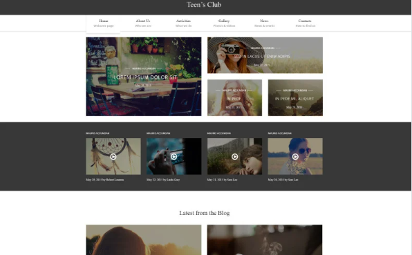 Teen’s Club Website Template