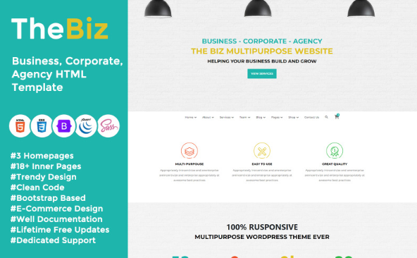 The Biz – Business, Corporate, Agency HTML Template — Template by Templatemonster