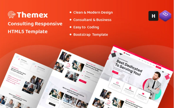 Themex – Consulting Responsive Website Template — Template by Templatemonster