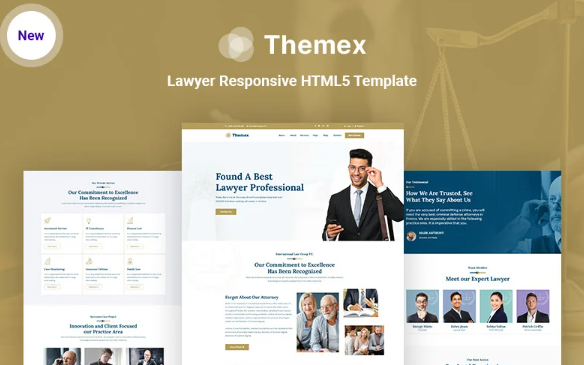 Themex – Lawyer Responsive HTML5 Website Template — Template by Templatemonster