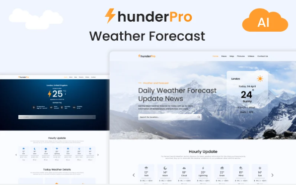 Thunder Pro: Your Ultimate Weather Forecast HTML Template — Template by Templatemonster
