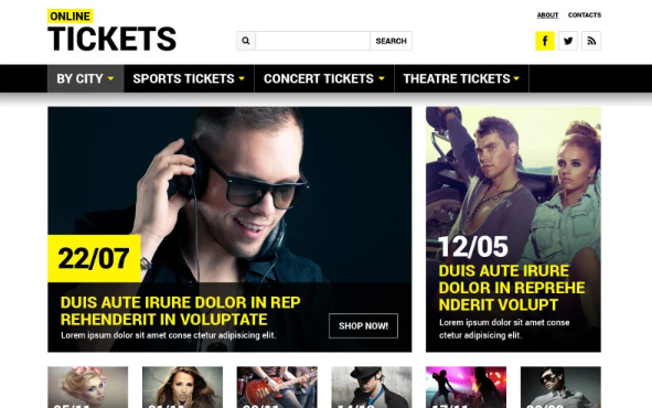 Tickets Website Responsive Website Template