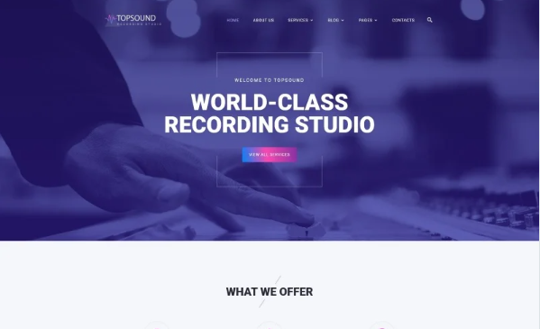 TopSound – Recording Studio Modern Multipage HTML Website Template