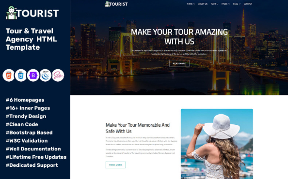 Tourist – Tour & Travel Agency HTML Template — Template by Templatemonster