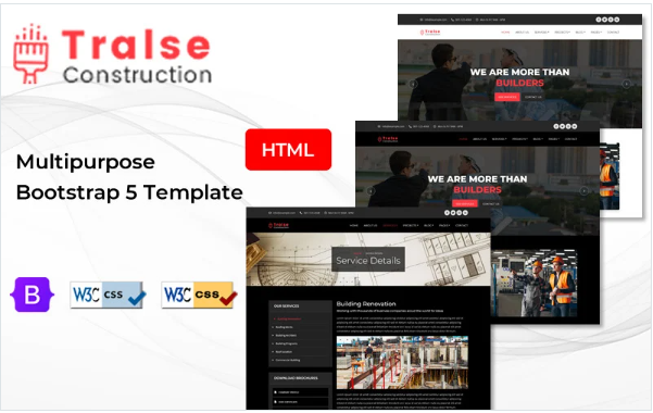 Tralse – Responsive Construction HTML5 Template — Template by Templatemonster
