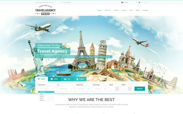 Travel Agency HTML Template — Template by Templatemonster